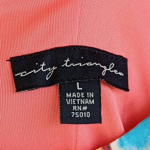 City Triangles Sleeveless Dress with Handkerchief Hem Sheer & Lined Size L - Picture 3 of 13